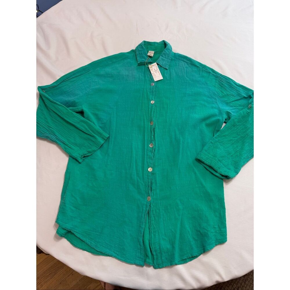 NWT Blanco By Nature Emerald Green Cotton Top Size Medium New